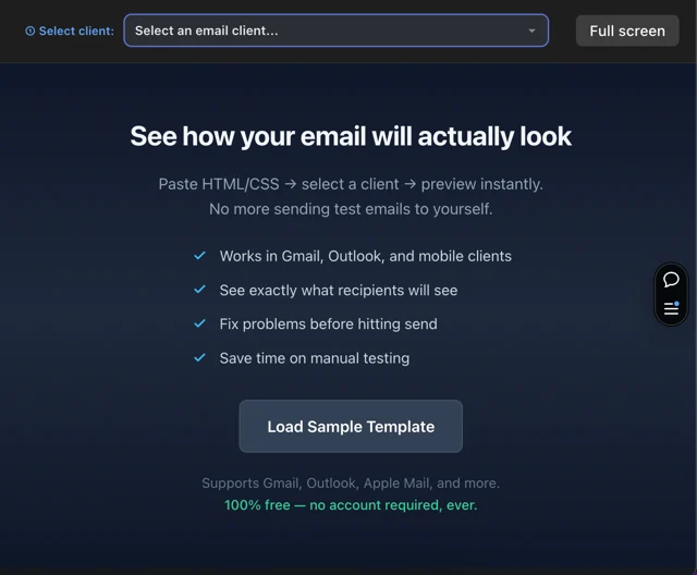 Email template tester - Preview HTML emails across multiple email clients free